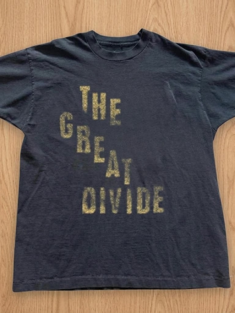 Gildan Black Short Sleeve Tee with Gold 'The Great Divide' Graphic